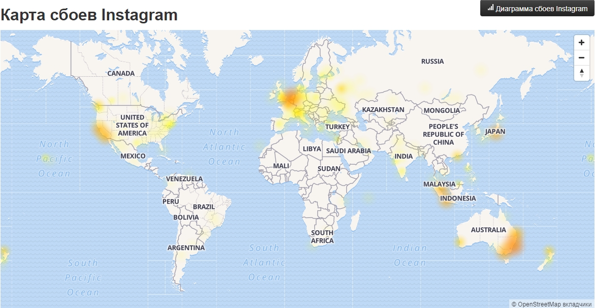 Он упал: по всему миру произошел сбой Instagram